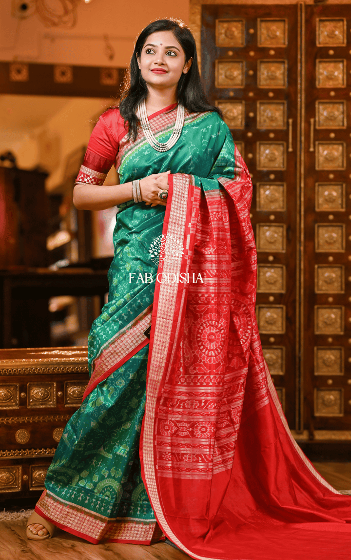 AANANDAM DRAPE BOITA SAMBALPURI HANDLOOM PURE SILK SAREE