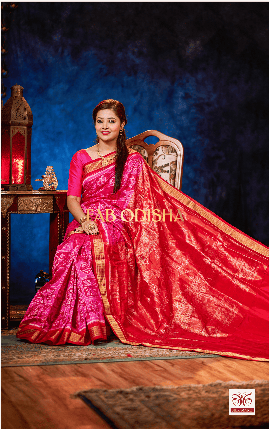PANKHUDI GULABI DOLI BARAAT AANCHAL SAMBALPURI HANDLOOM PURE SILK TISSUE SAREE