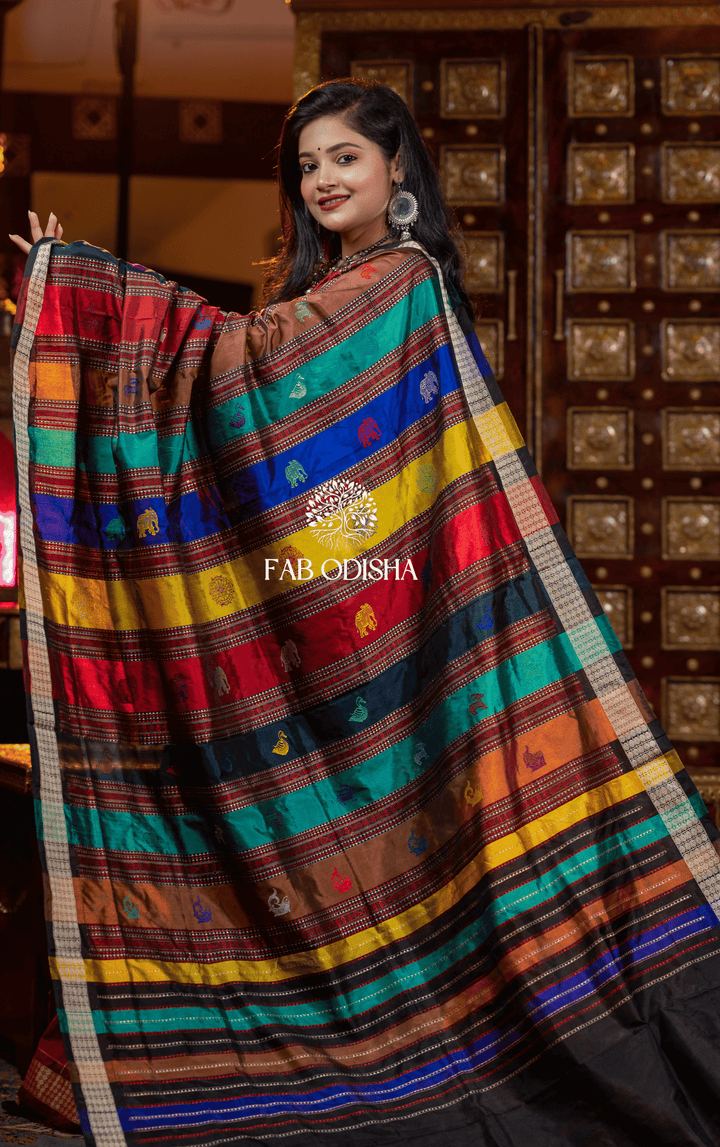 VISMAYA BERHAMPURI DOUBLE AANCHAL PURE SILK PATTA SAREE