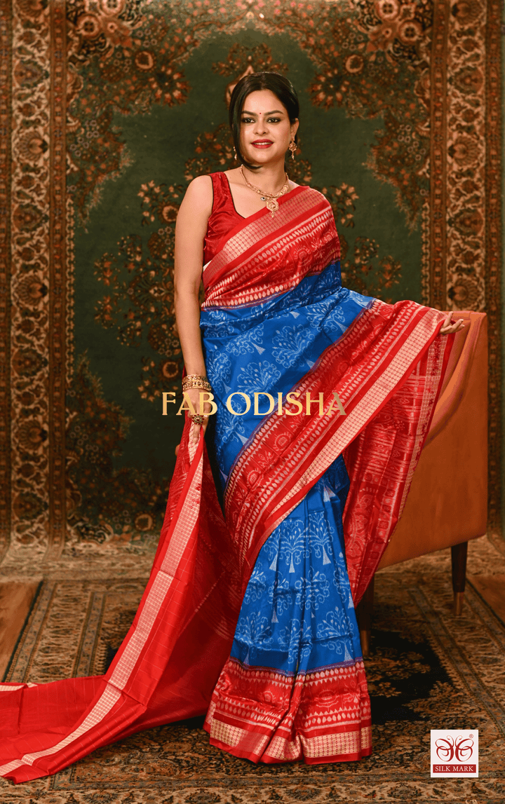 KALPAVRIKSHYA TREE OF LIFE EXQUISITE SAMBALPURI PURE HANDLOOM SILK SAREE