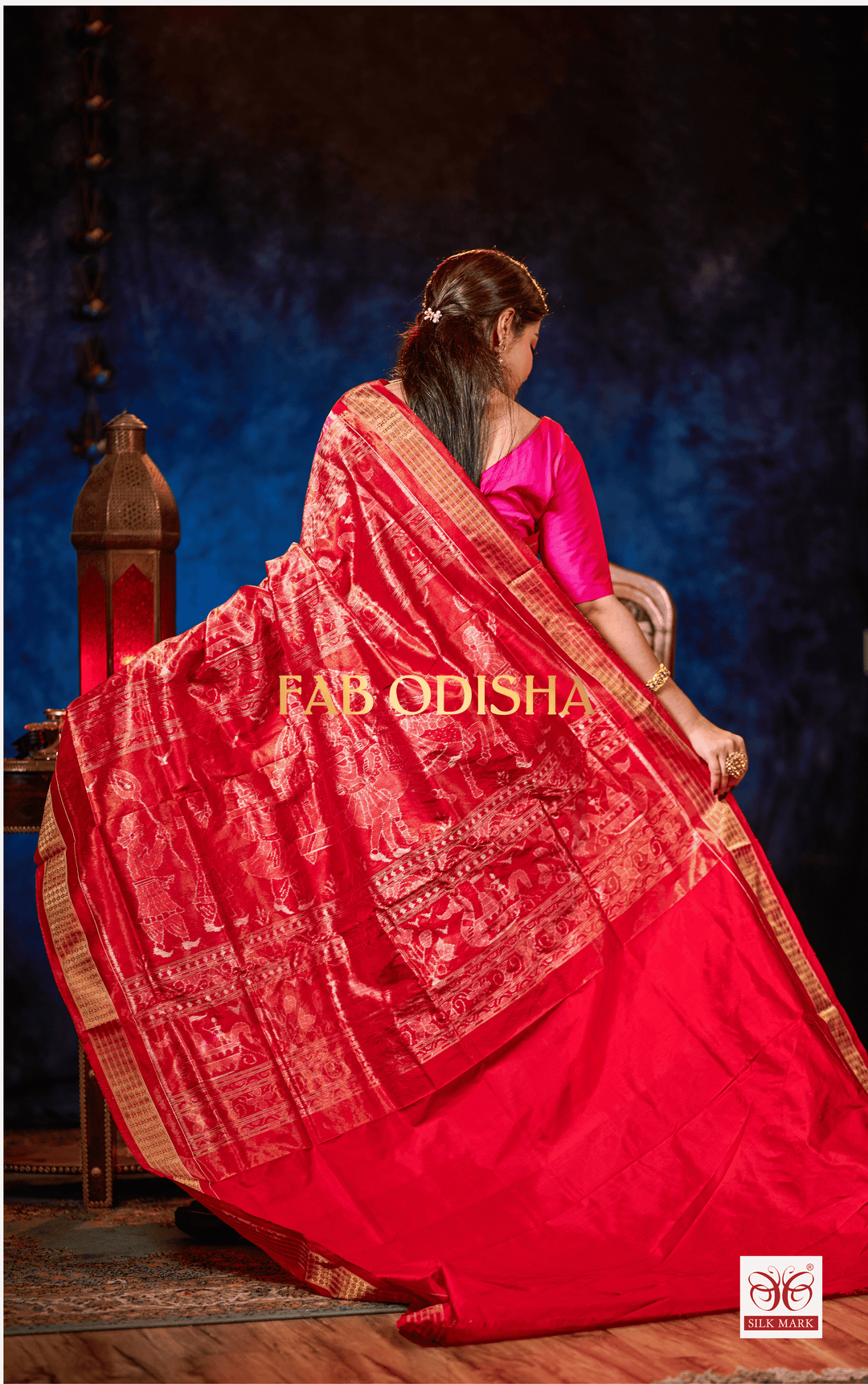 PANKHUDI GULABI DOLI BARAAT AANCHAL SAMBALPURI HANDLOOM PURE SILK TISSUE SAREE