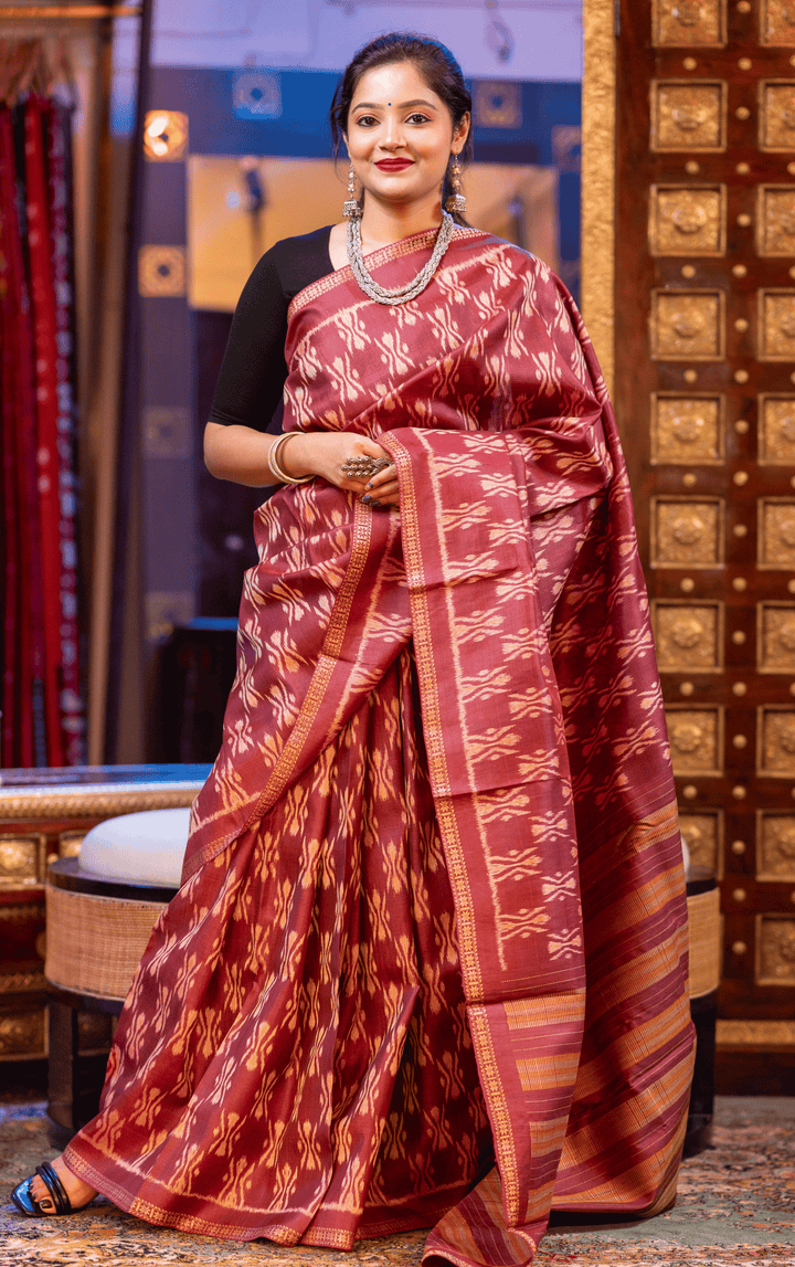 AMRITAM HEIRLOOM HUES DESIGNER FINE TUSSAR SILK SAREE