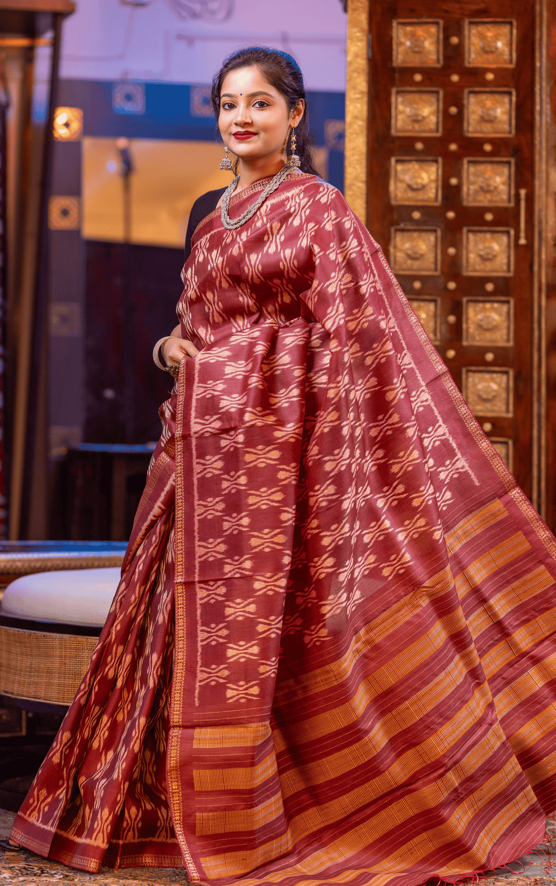 AMRITAM HEIRLOOM HUES DESIGNER FINE TUSSAR SILK SAREE