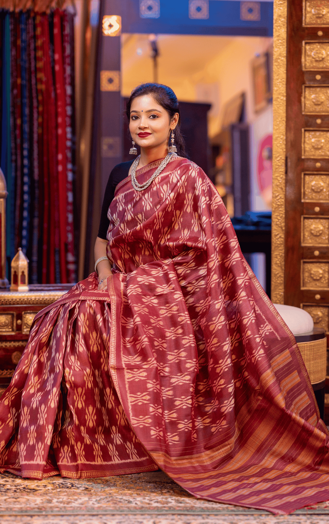 AMRITAM HEIRLOOM HUES DESIGNER FINE TUSSAR SILK SAREE