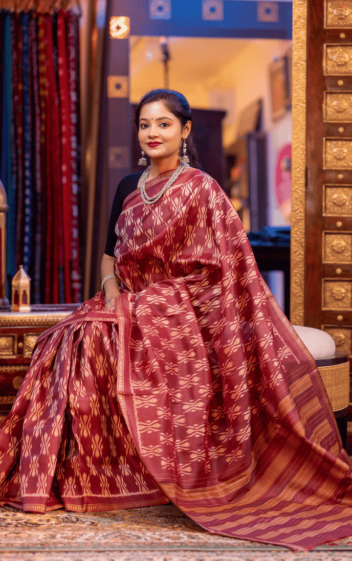 AMRITAM HEIRLOOM HUES DESIGNER FINE TUSSAR SILK SAREE