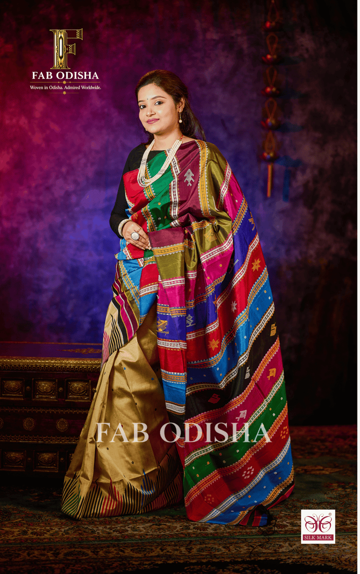 CHITRAVALI ROYALE BERHAMPURI HANDLOOM DOUBLE AANCHAL PURE SILK PATTA SAREE