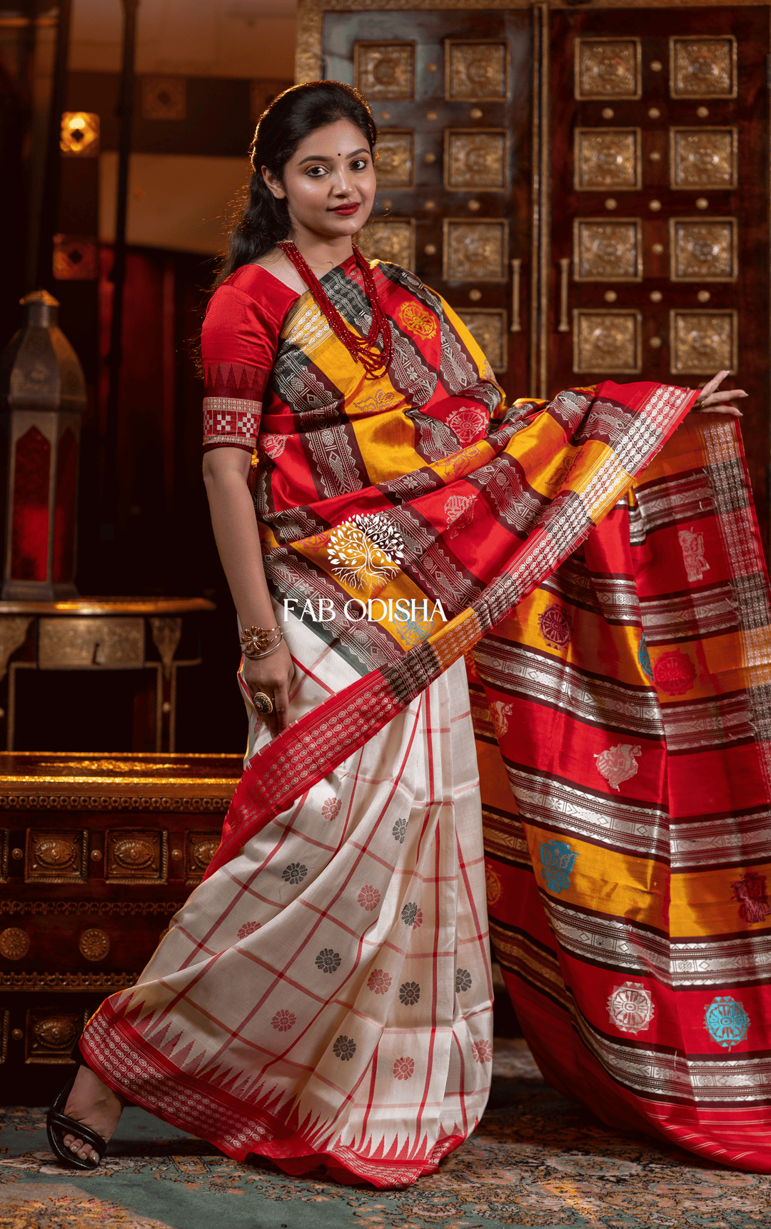 MADHUBALA SYMPHONY BERHAMPURI DOUBLE AANCHAL PURE SILK PATTA SAREE