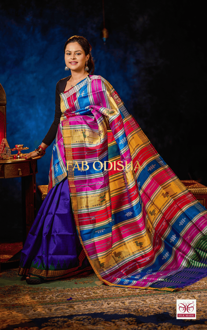 LASITA SILK WHISPER BERHAMPURI DOUBLE AANCHAL PURE SILK PATTA SAREE