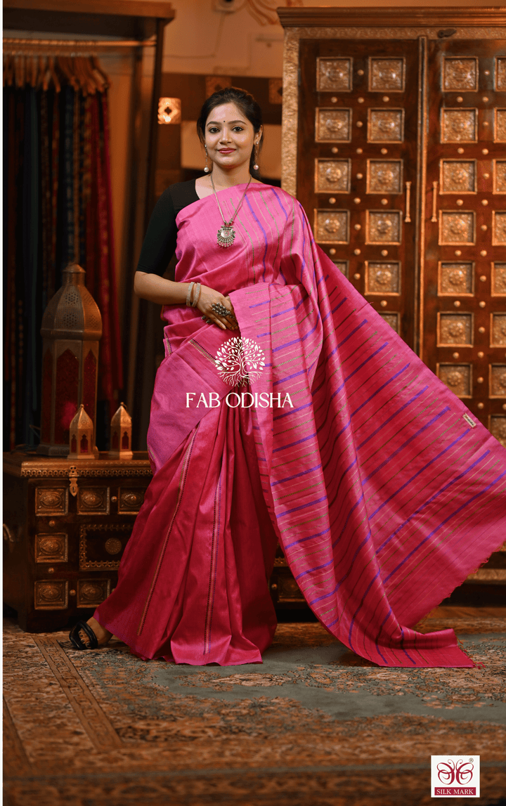 SIX YARDS OF LUXE TIMELESS DESIGNER FINE TUSSAR HANDLOOM SILK SAREE