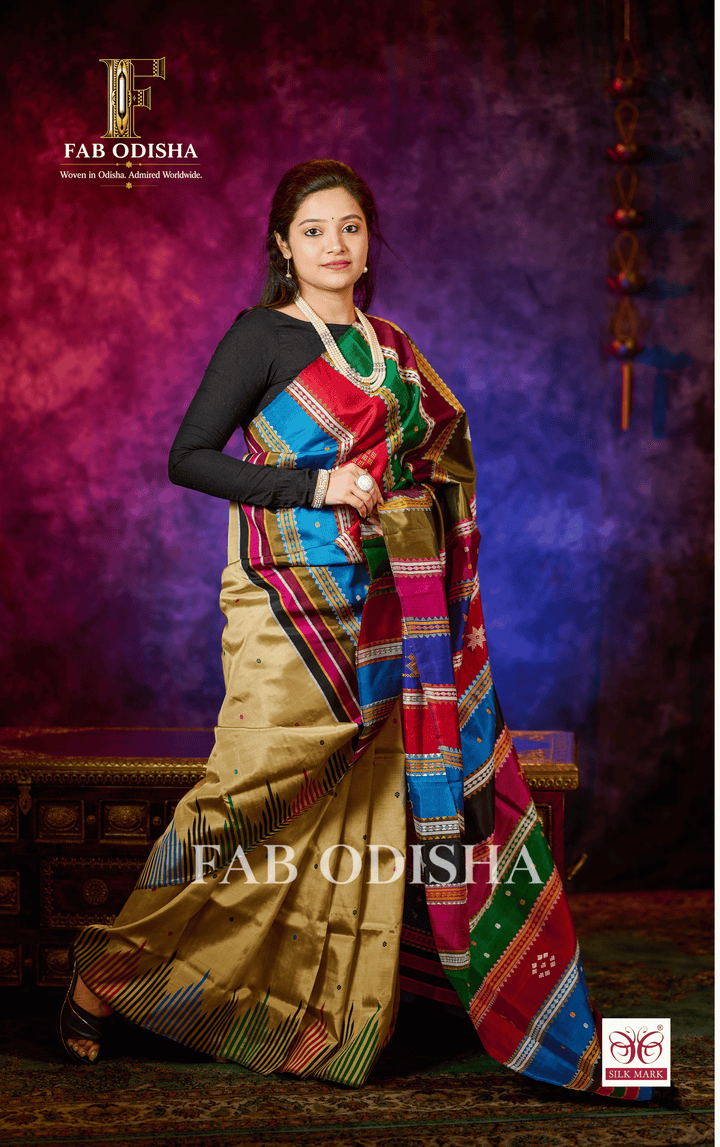 CHITRAVALI ROYALE BERHAMPURI HANDLOOM DOUBLE AANCHAL PURE SILK PATTA SAREE