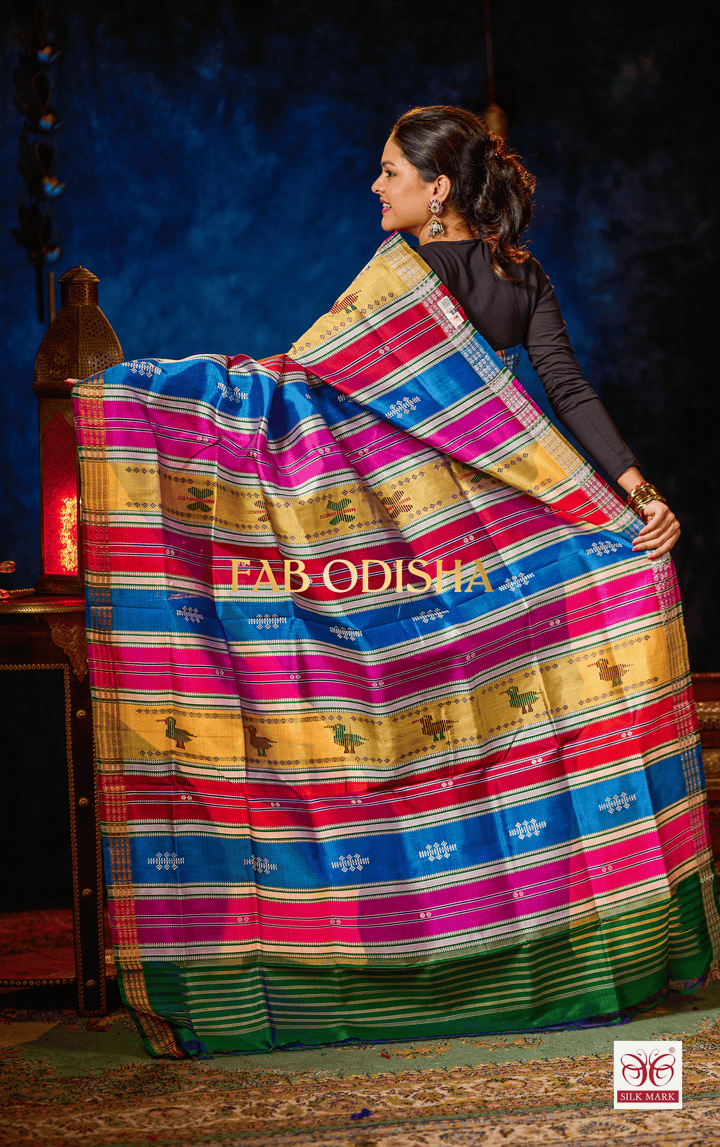 LASITA SILK WHISPER BERHAMPURI DOUBLE AANCHAL PURE SILK PATTA SAREE