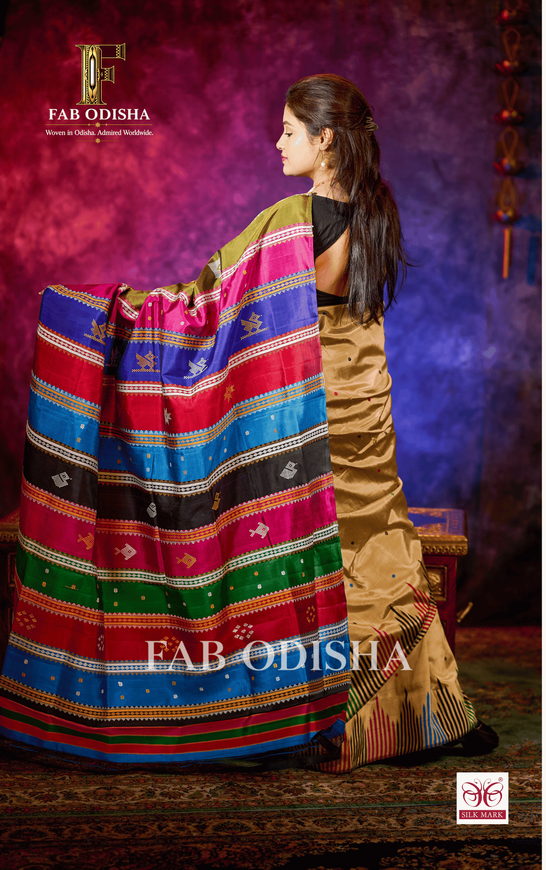 CHITRAVALI ROYALE BERHAMPURI HANDLOOM DOUBLE AANCHAL PURE SILK PATTA SAREE