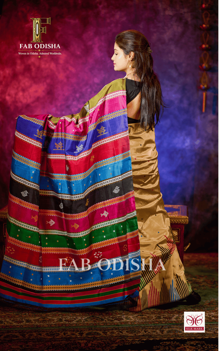 CHITRAVALI ROYALE BERHAMPURI HANDLOOM DOUBLE AANCHAL PURE SILK PATTA SAREE
