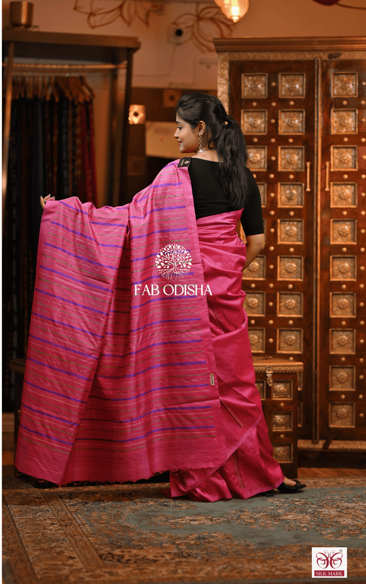 SIX YARDS OF LUXE TIMELESS DESIGNER FINE TUSSAR HANDLOOM SILK SAREE