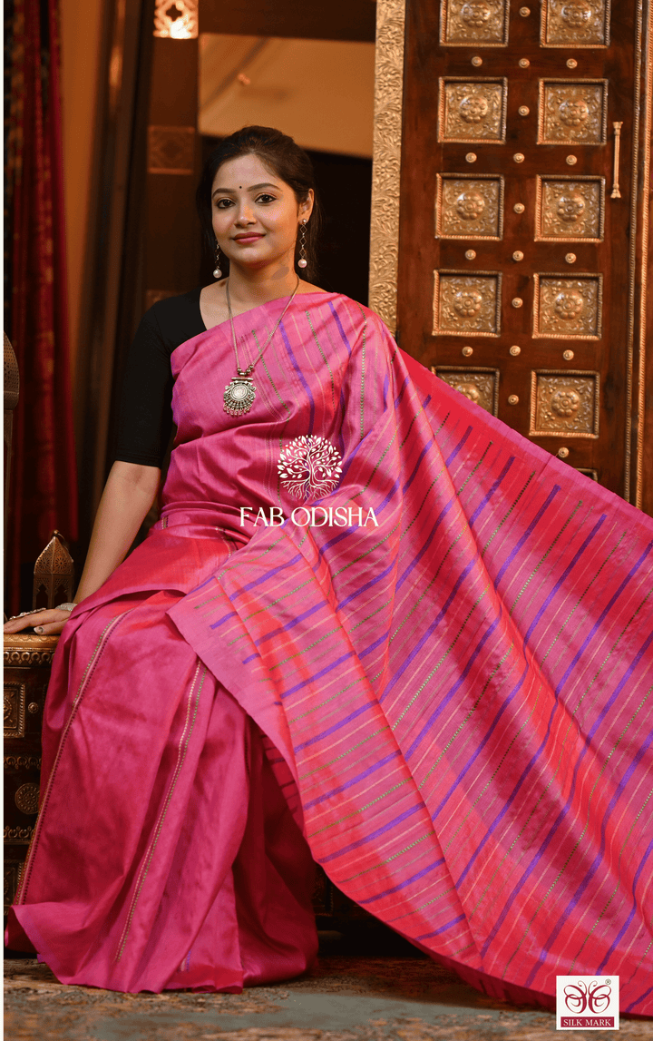 SIX YARDS OF LUXE TIMELESS DESIGNER FINE TUSSAR HANDLOOM SILK SAREE