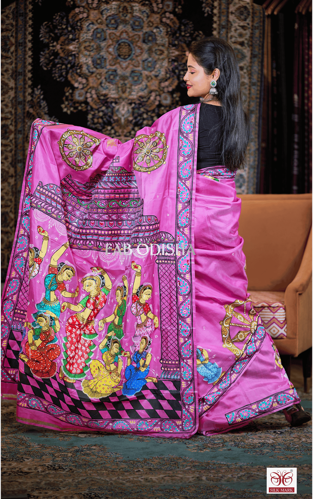 KONARK MAHOTSAV THEMED PATTACHITRA PURE SILK SAREE