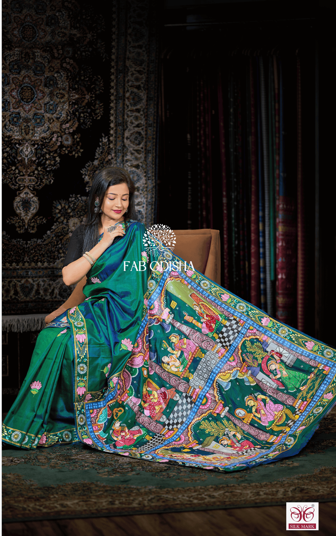 VANITA GRAMYA THEME PATTACHITRA PURE SILK SAREE