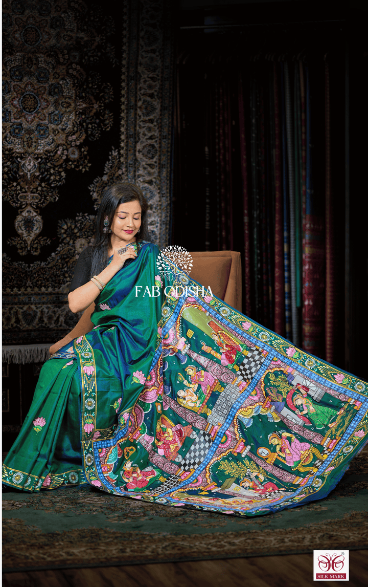 VANITA GRAMYA THEME PATTACHITRA PURE SILK SAREE