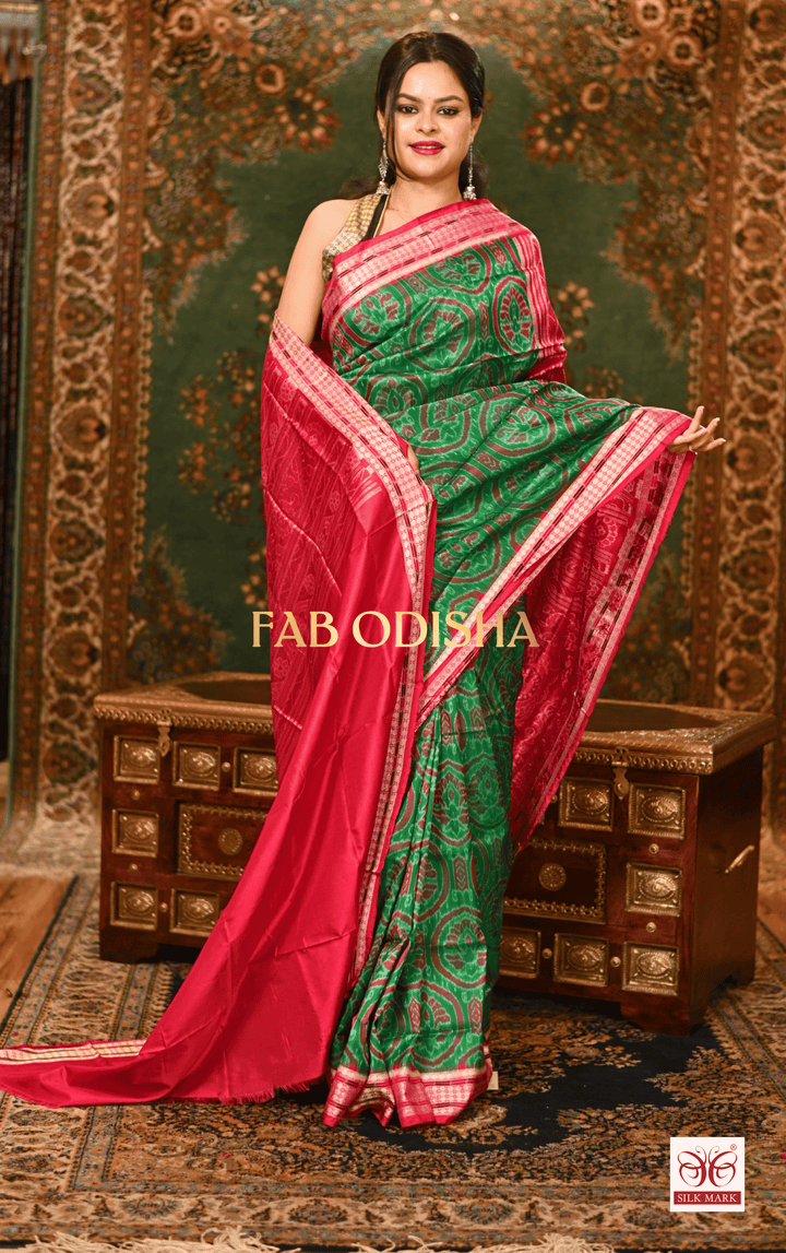 MADHUBALA LUXE SYMPHONY EXCLUSIVE SAMBALPURI PURE HANDLOOM SILK SAREE
