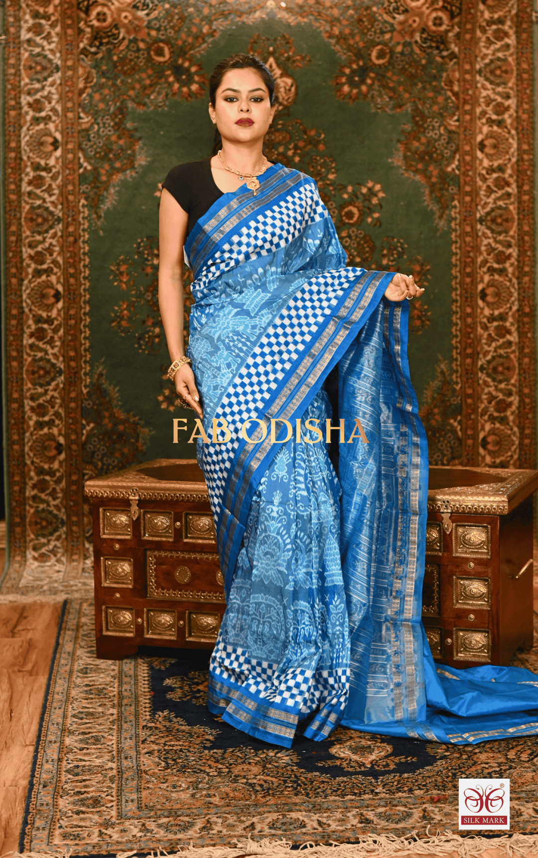 TARA TEJAS EXCLUSIVE SAMBALPURI PURE HANDLOOM SILK  TISSUE ANCHAL SAREE