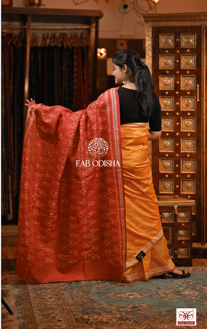 RADHIKA SHEER SERENITY DESIGNER FINE TUSSAR SILK SAREE