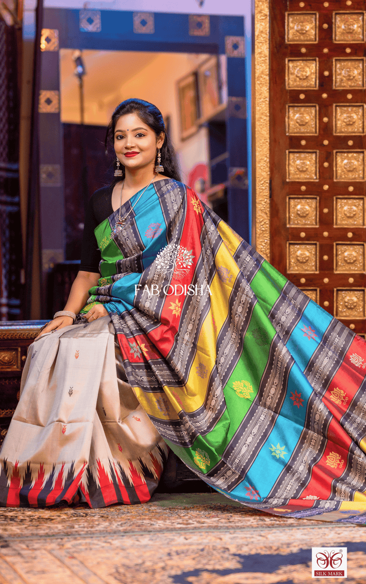 SANATANI SHRINGAR BERHAMPURI DOUBLE AANCHAL PURE SILK PATTA SAREE
