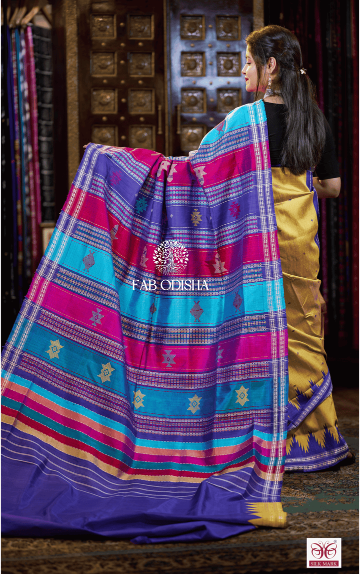 PARAM SUNDARI BERHAMPURI DOUBLE AANCHAL PURE SILK PATTA SAREE