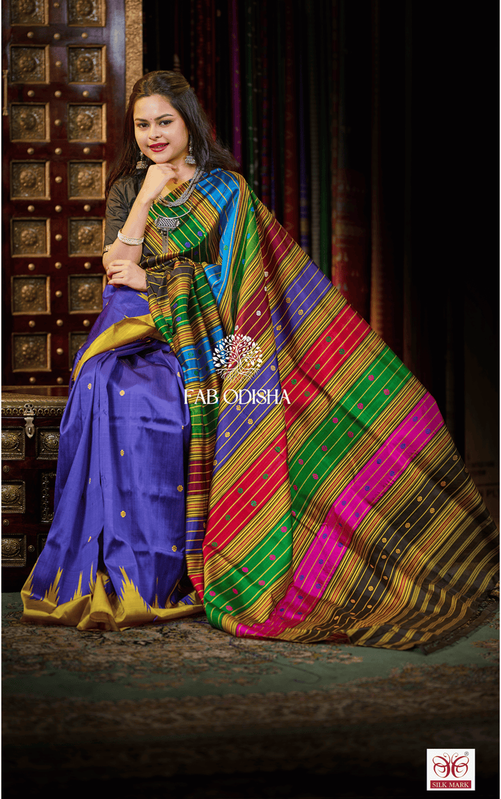 TEJASVI SURABHI BERHAMPURI DOUBLE AANCHAL PURE SILK PATTA SAREE