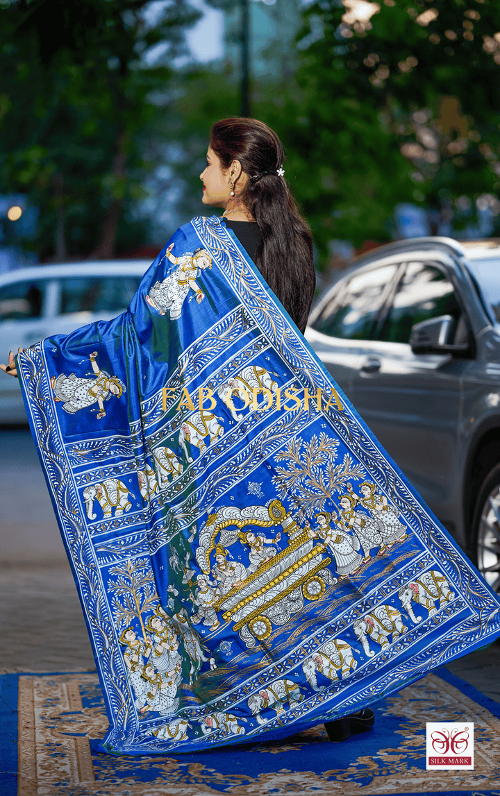 GAJGAMINI BARAATI THEMED PATTACHITRA PURE SILK SAREE