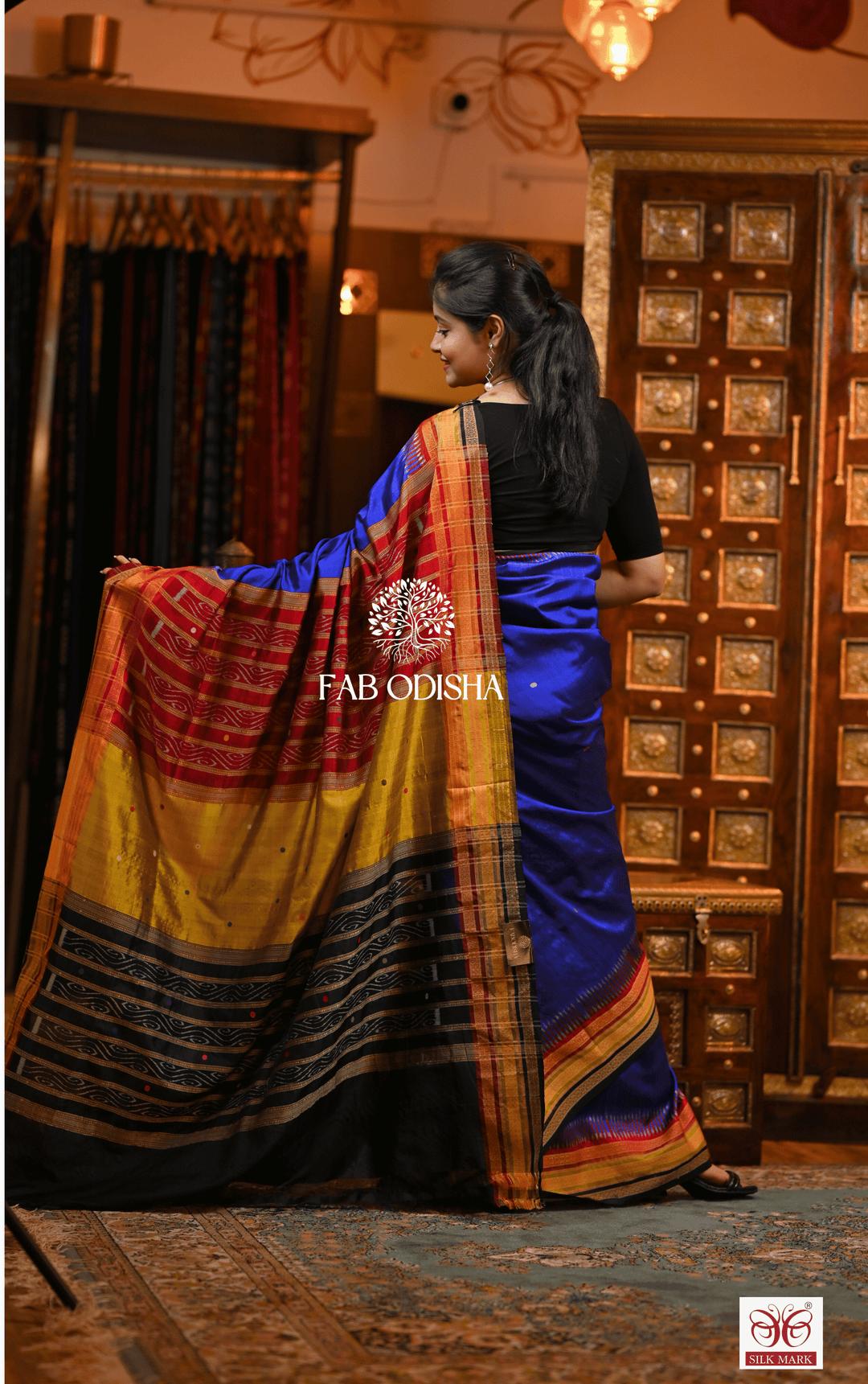 “NEEL-PARI EKAMRA TRAILS" MULBERRY HANDLOOM SILK SAREE