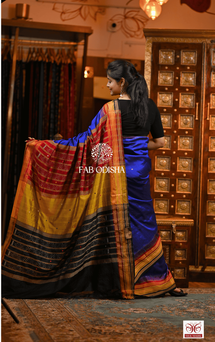 “NEEL-PARI EKAMRA TRAILS" MULBERRY HANDLOOM SILK SAREE
