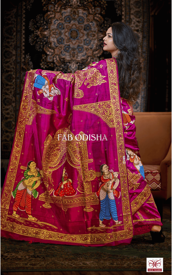 MESMERISING DOLI BARAAT THEME PATTACHITRA PURE SILK SAREE