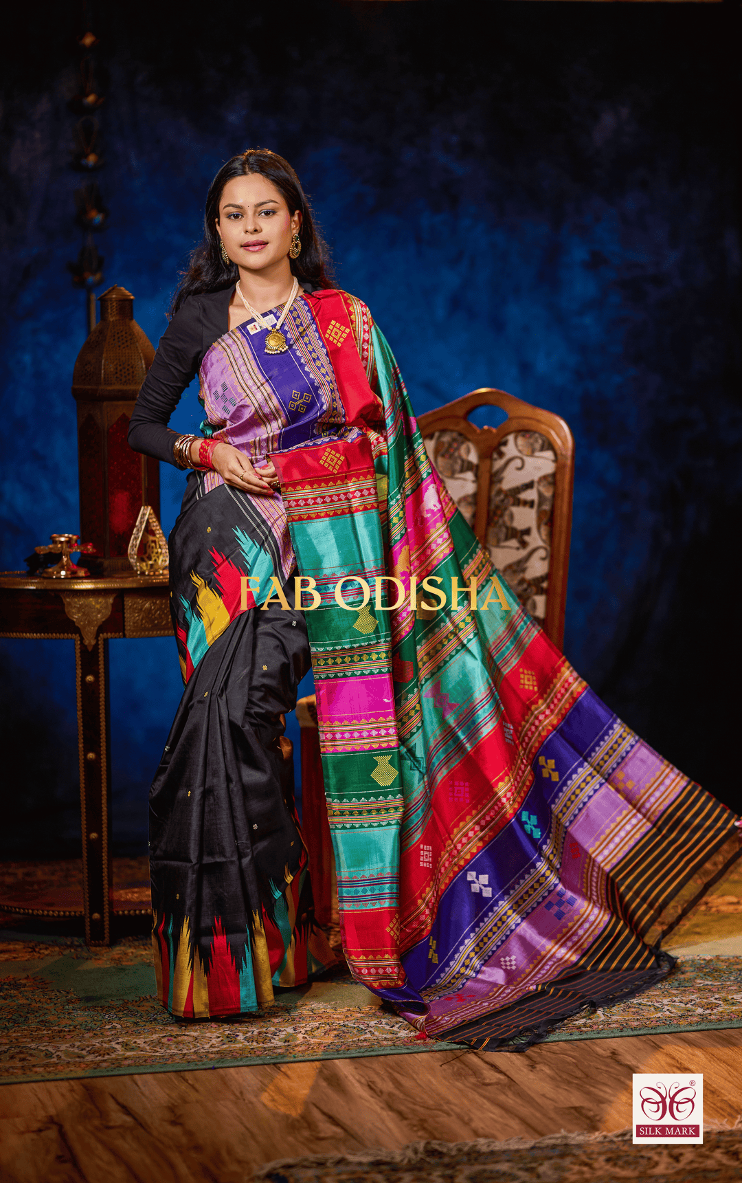 AUREVA WEAVES- BERHAMPURI DOUBLE AANCHAL PURE SILK PATTA SAREE