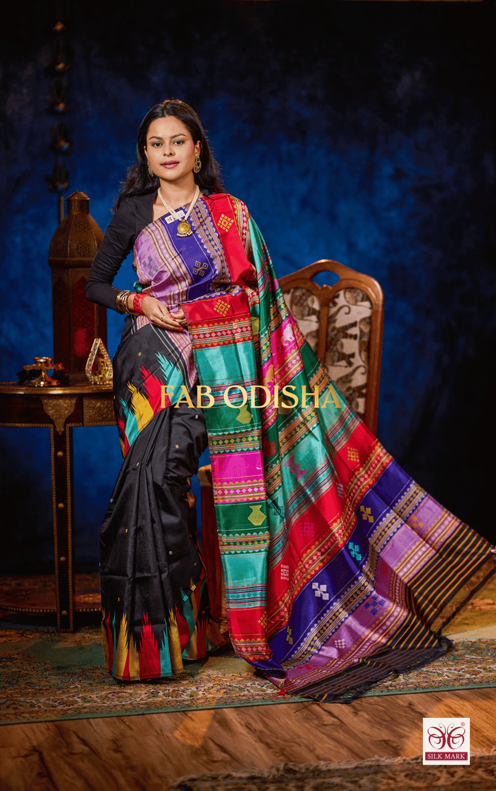 AUREVA WEAVES- BERHAMPURI DOUBLE AANCHAL PURE SILK PATTA SAREE