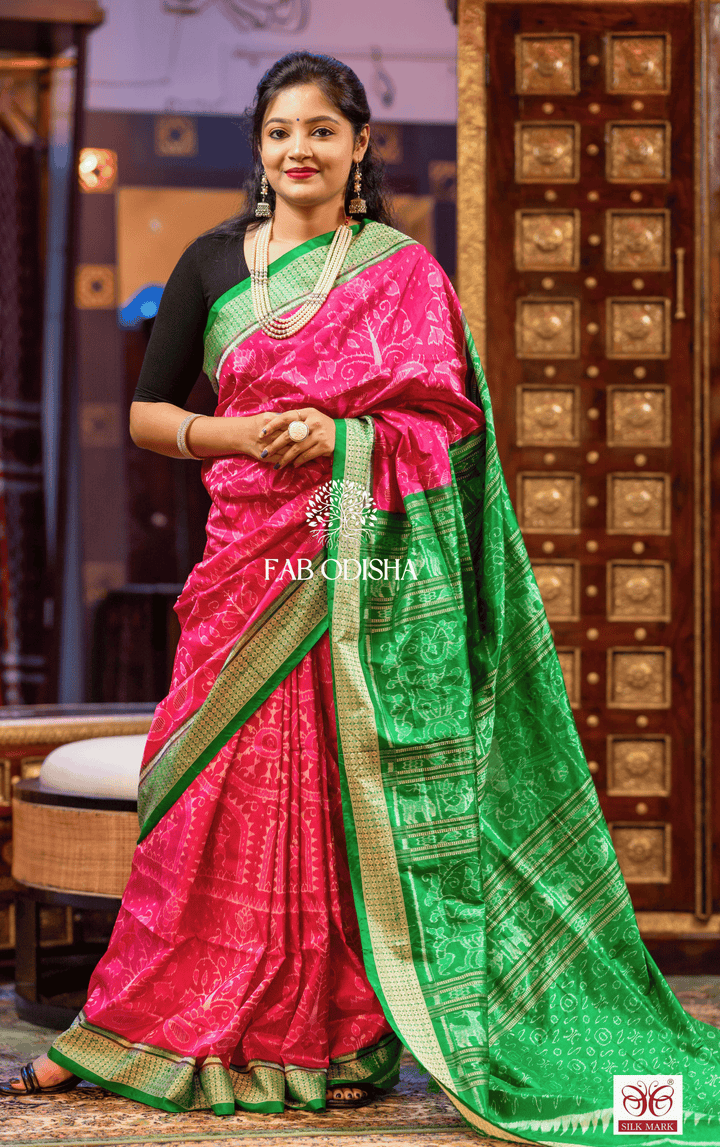 RAGA HAMSADHVANI SAMBALPURI HANDLOOM PURE SILK SAREE