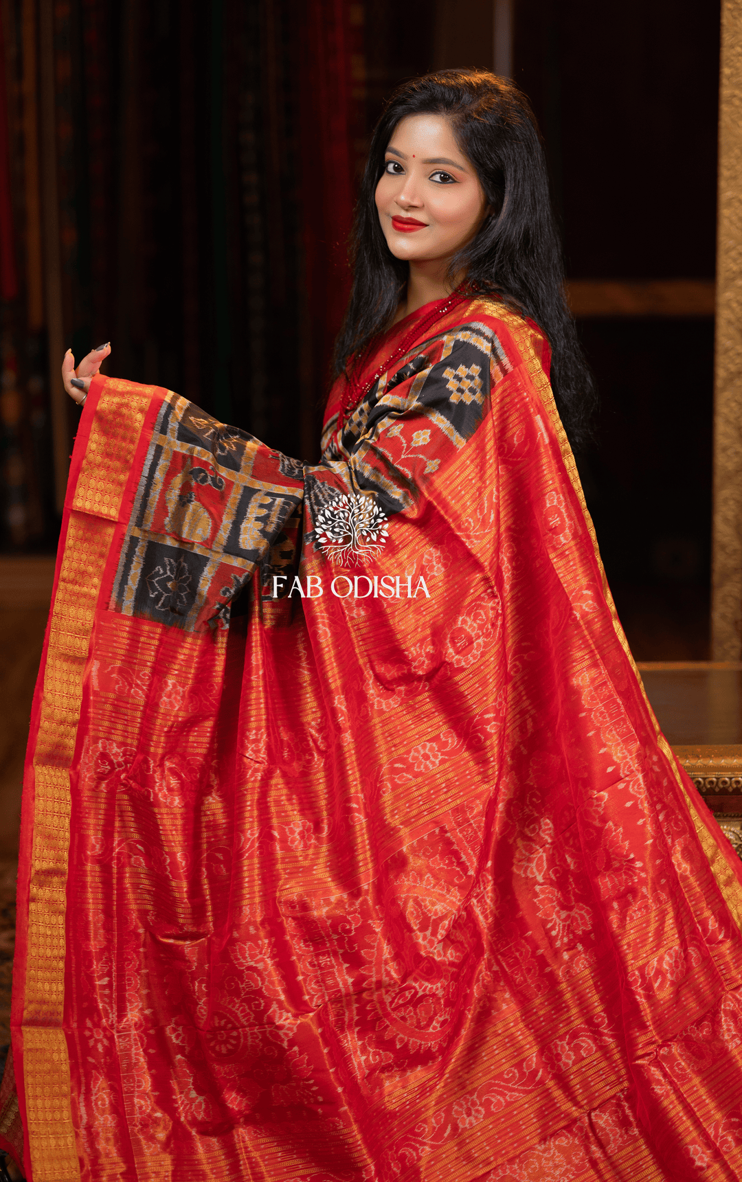 MADHURI DIXIT ODISHA HANDLOOM SAMBALPURI PURE SILK TISSUE ANCHAL SAREE