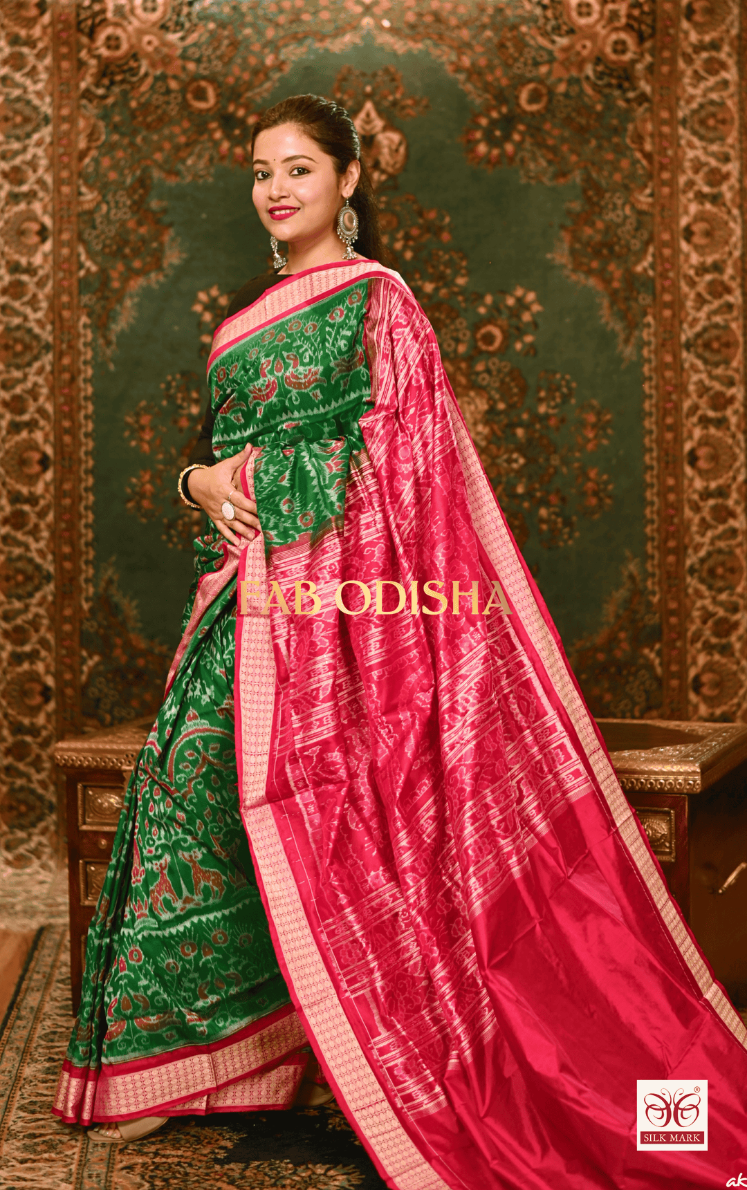KOEL KUM KUM LUXE SAMBALPURI HANDLOOM PURE SILK SAREE