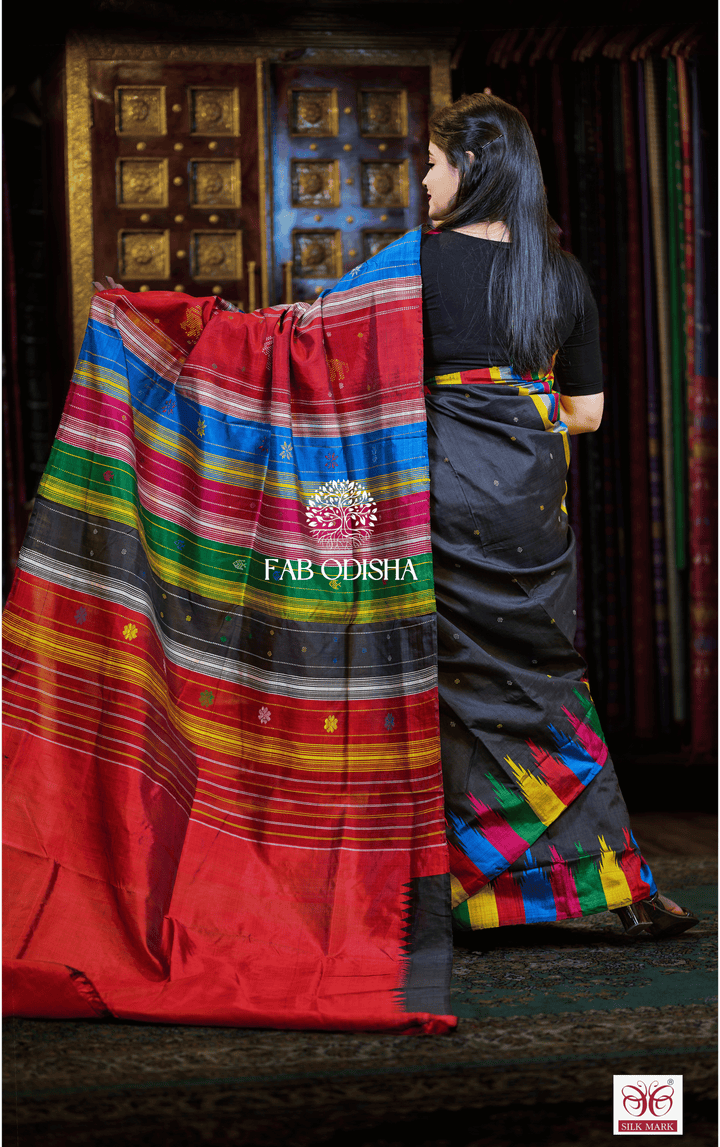 MANOHARI MAGICAL BERHAMPURI DOUBLE AANCHAL PURE SILK PATTA SAREE