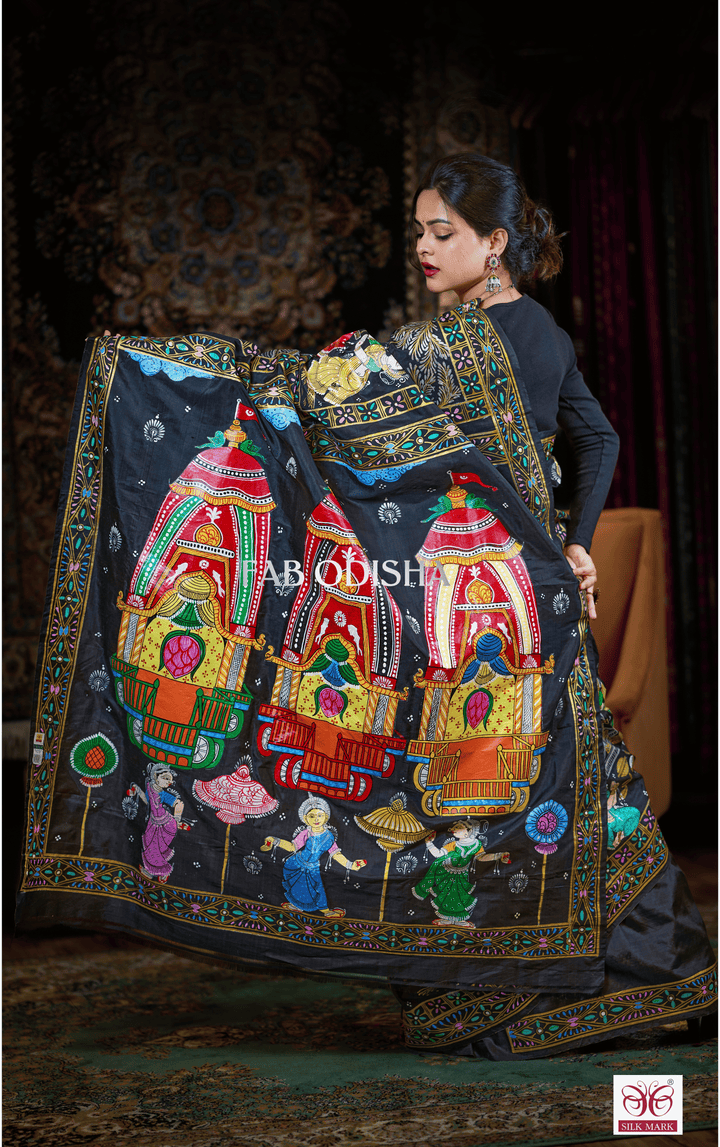ODISHA ALL FESTIVALS THEMED PATTACHITRA PURE SILK SAREE
