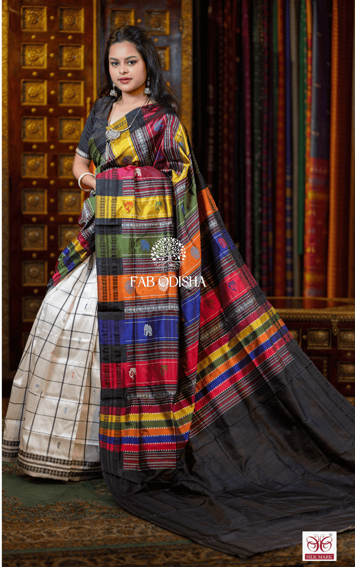 REGAL VASTRA VANDANA BERHAMPURI DOUBLE AANCHAL PURE SILK PATTA SAREE