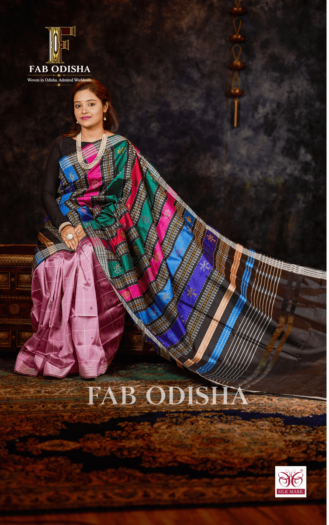 NAVARASA VASTRA BERHAMPURI HANDLOOM DOUBLE AANCHAL PURE SILK PATTA SAREE