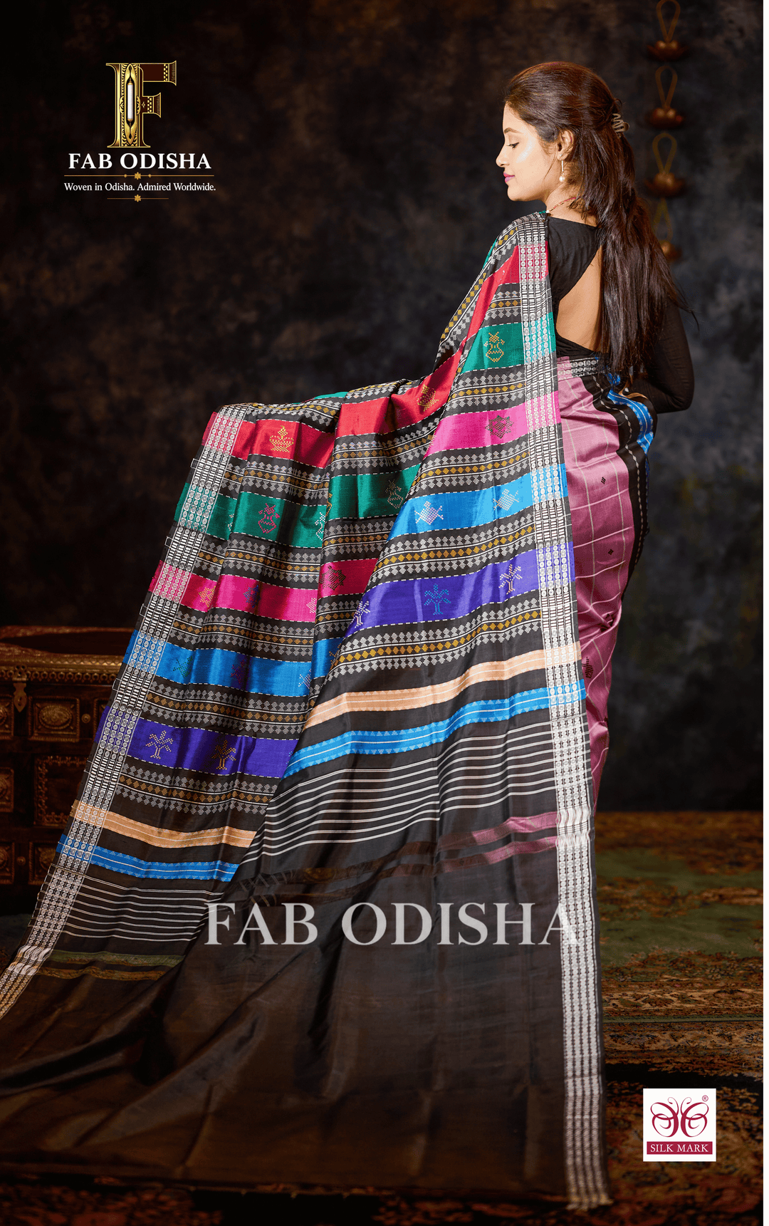 NAVARASA VASTRA BERHAMPURI HANDLOOM DOUBLE AANCHAL PURE SILK PATTA SAREE