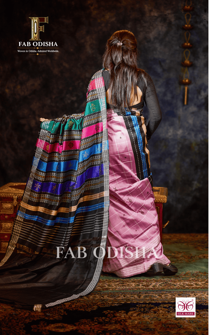 NAVARASA VASTRA BERHAMPURI HANDLOOM DOUBLE AANCHAL PURE SILK PATTA SAREE