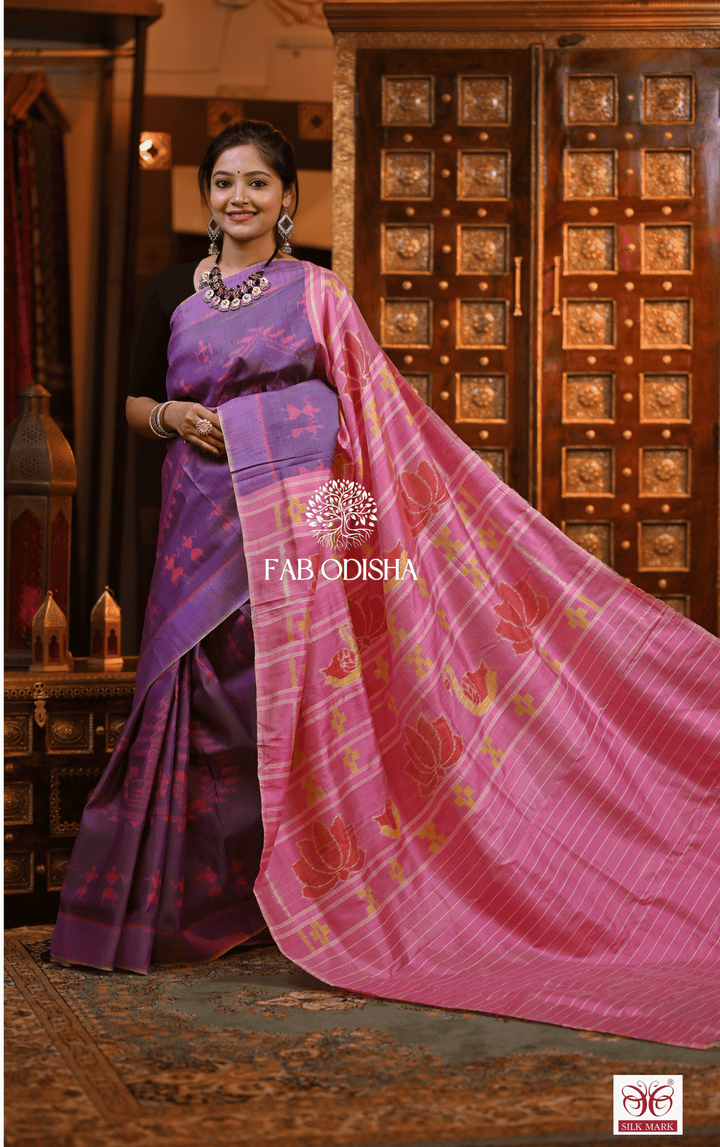 REGAL RAIMENT DESIGNER PREMIUM MULBERRY HANDLOOM PURE SILK SAREE