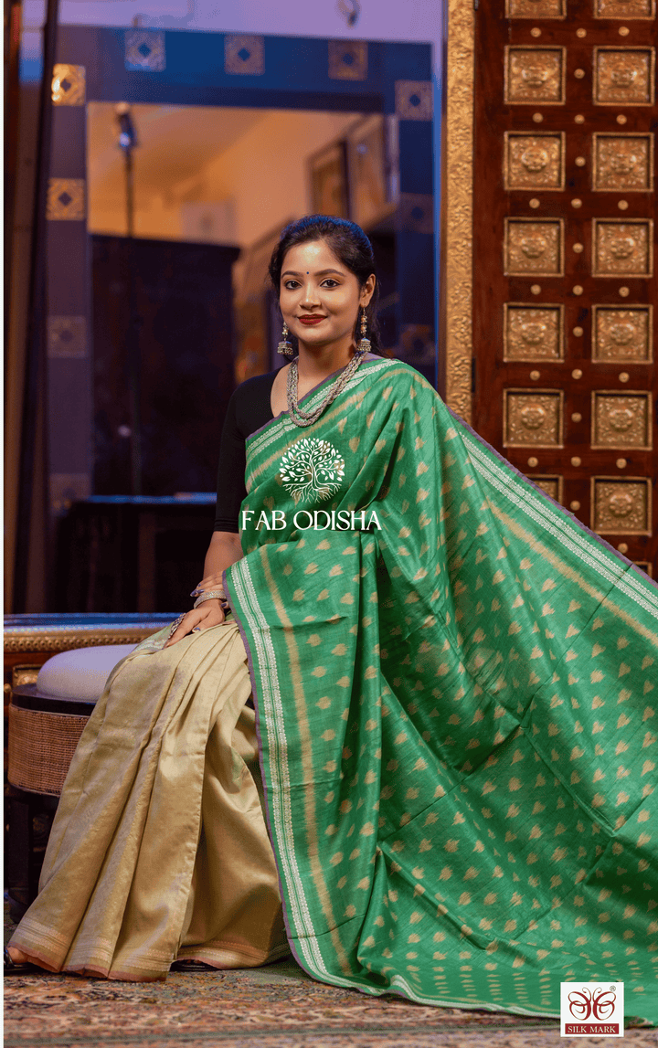 VASANTA VASTRA LOOM LUXE DESIGNER FINE TUSSAR SILK SAREE