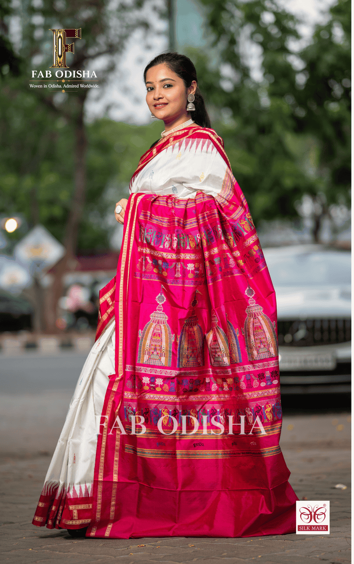 MANDIRA VAIBHAVA HERITAGE SAMBALPURI HANDLOOM PURE SILK SAREE