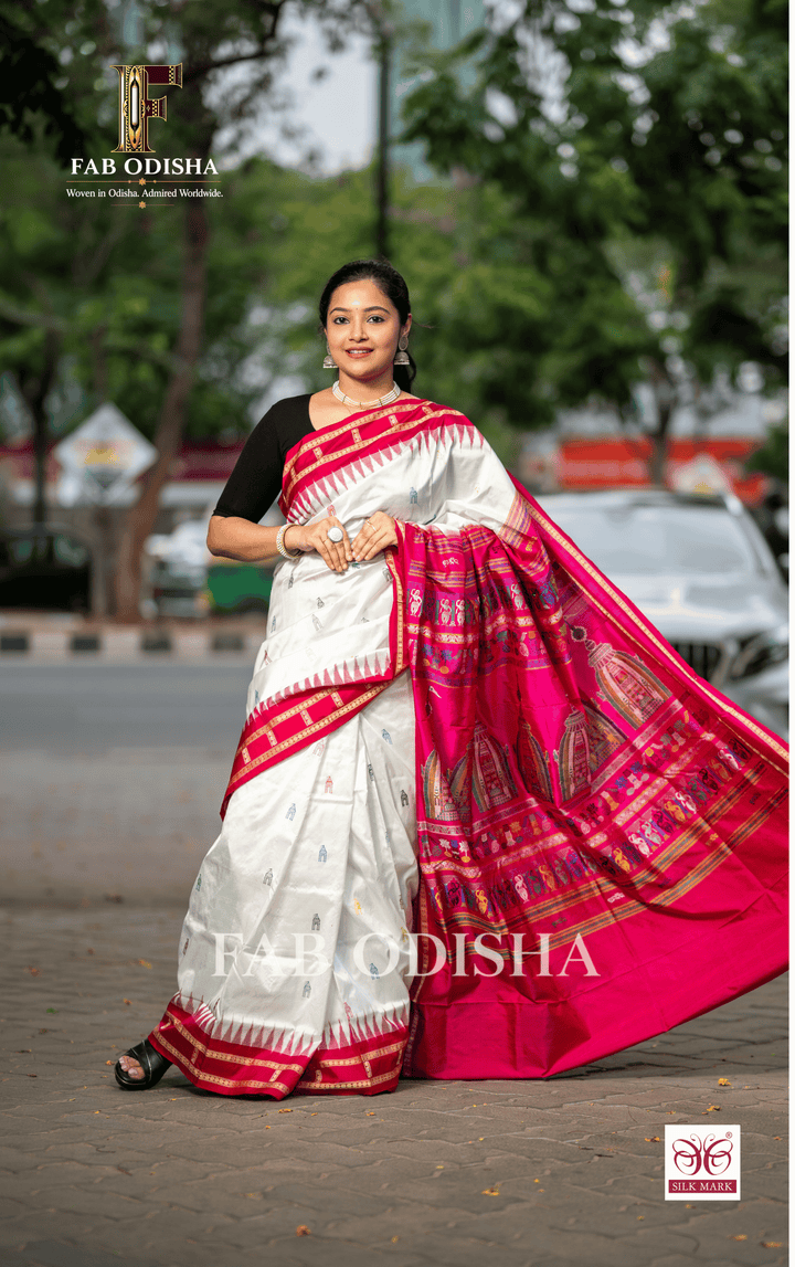 MANDIRA VAIBHAVA HERITAGE SAMBALPURI HANDLOOM PURE SILK SAREE