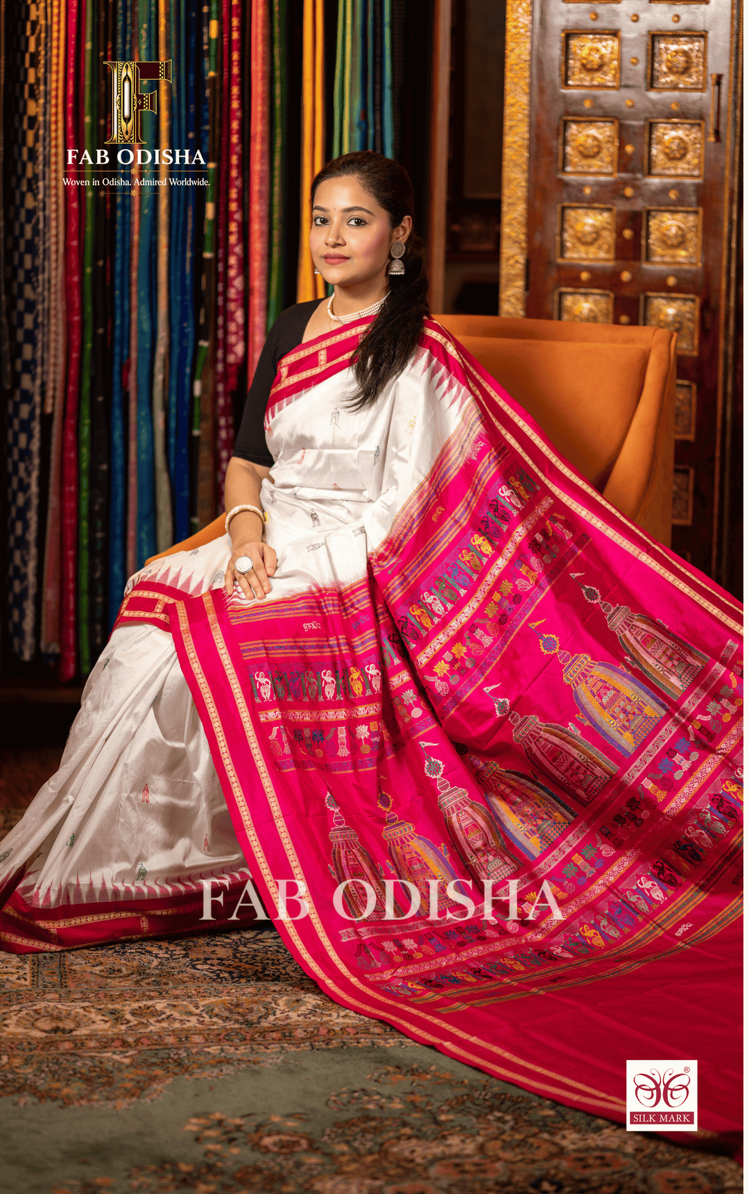MANDIRA VAIBHAVA HERITAGE SAMBALPURI HANDLOOM PURE SILK SAREE