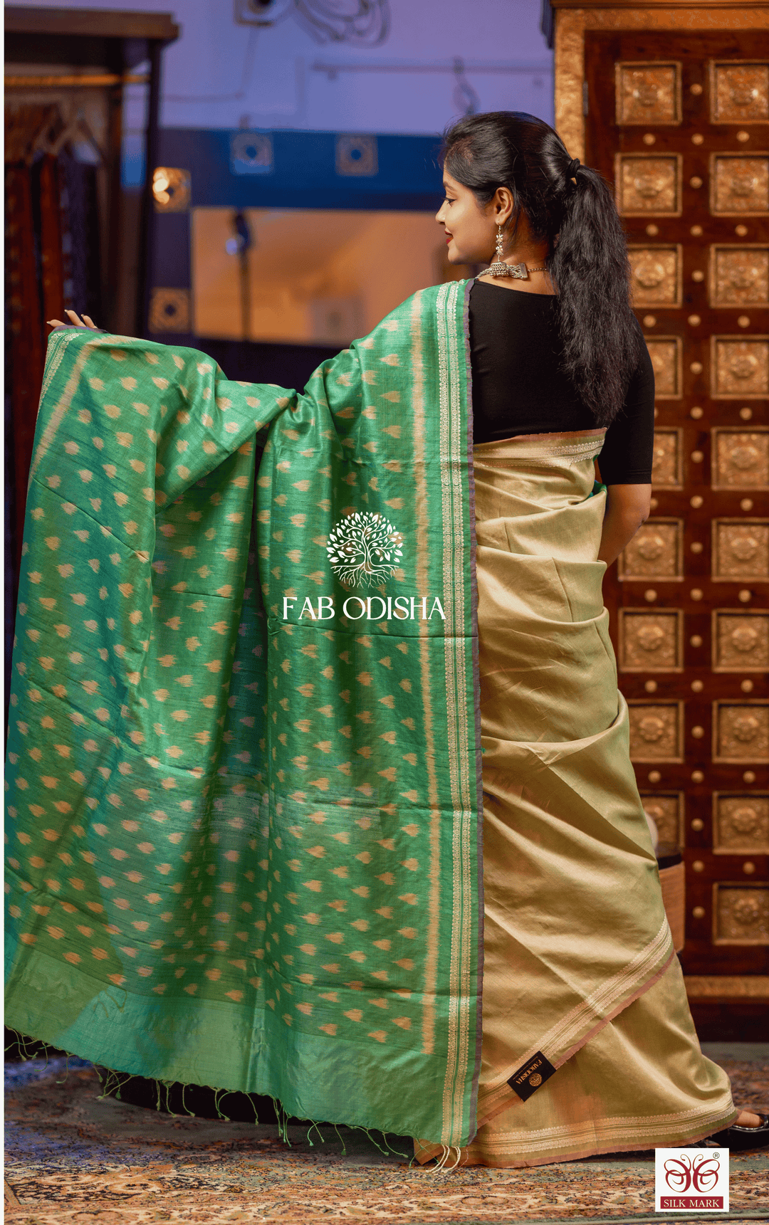 VASANTA VASTRA LOOM LUXE DESIGNER FINE TUSSAR SILK SAREE