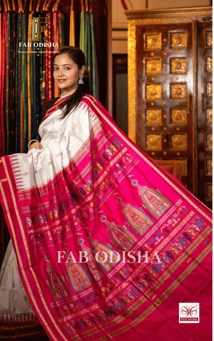 MANDIRA VAIBHAVA HERITAGE SAMBALPURI HANDLOOM PURE SILK SAREE